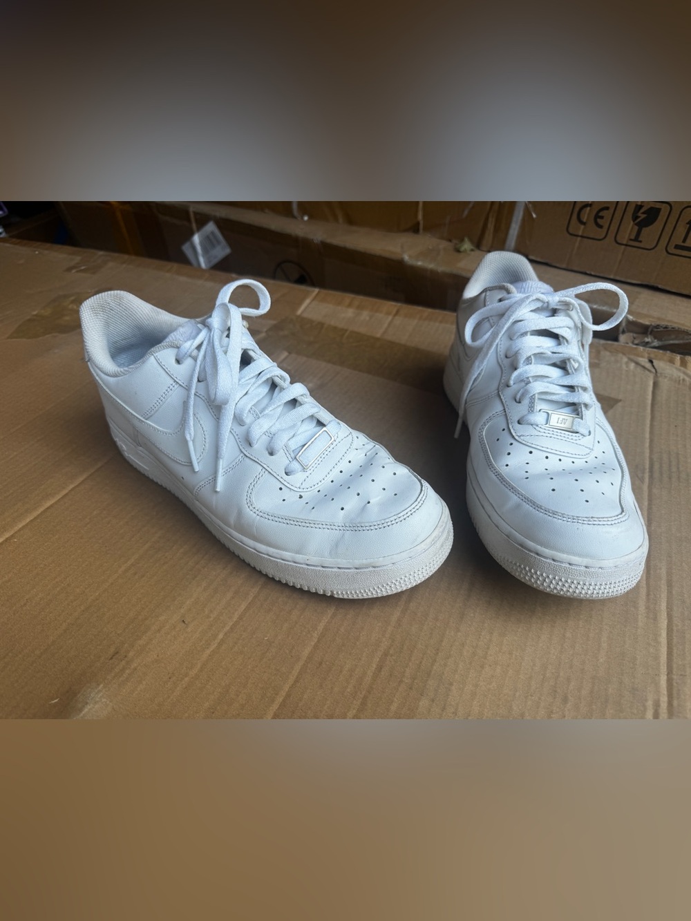 Nike Force 1 07 triple White Low Leather Sneakers Mens athletic sneakers 10.5